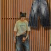 BAGGY JEANS - VINTAGE WASH CURVED LEG PATCHWORK