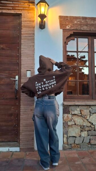 Hoodie Oversize Boxy Fit “OTHERSITE” – Coffee Brown