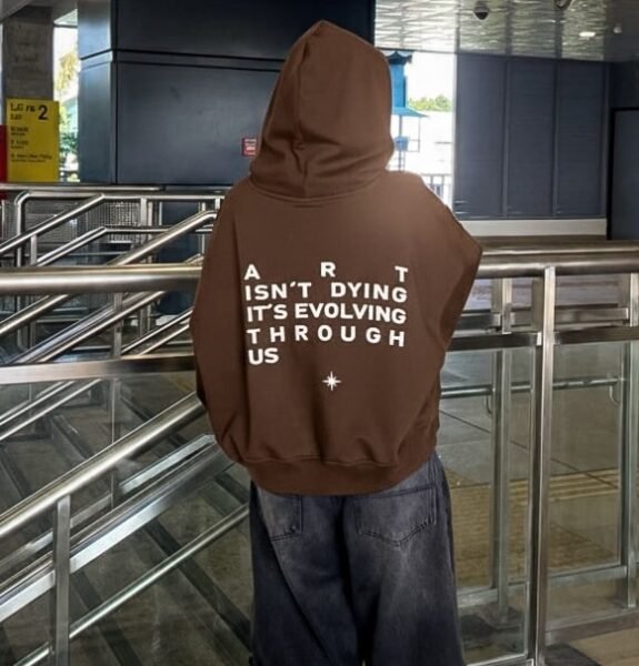 Hoodie Oversize Boxy Fit “OTHERSITE” – Coffee Brown