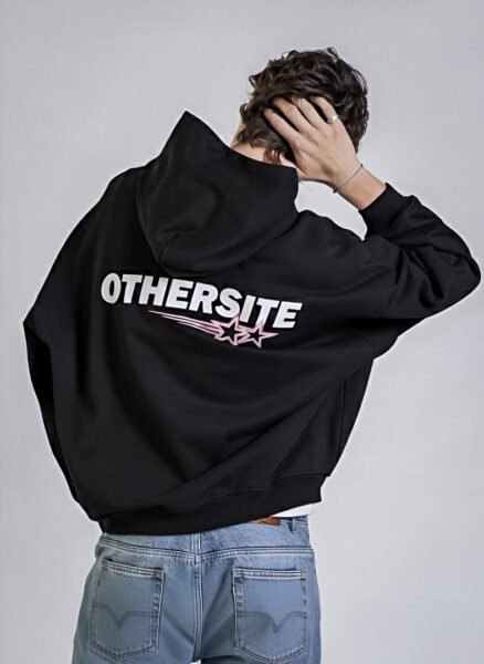 Hoodie Oversize Boxy Fit“Star Motion” – Negro