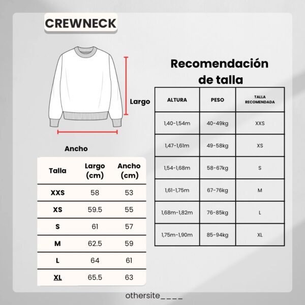 black-and-white-modern-size-chart-instagram-post-3 crewneck “Othersite Design”- Grey