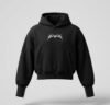 Cyber-Goth Oversized Hoodie | Black Carbon