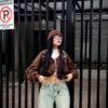 ZIP HOODIE STARS BROWN