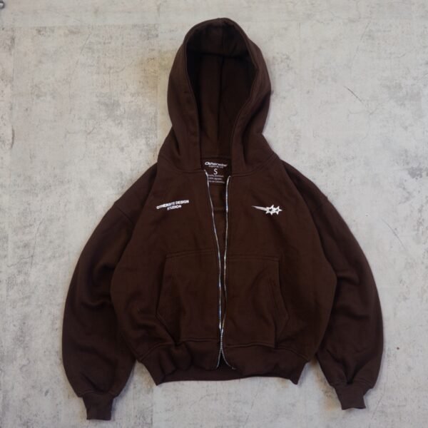 ZIP HOODIE STARS BROWN