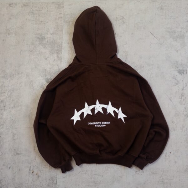 ZIP HOODIE STARS BROWN