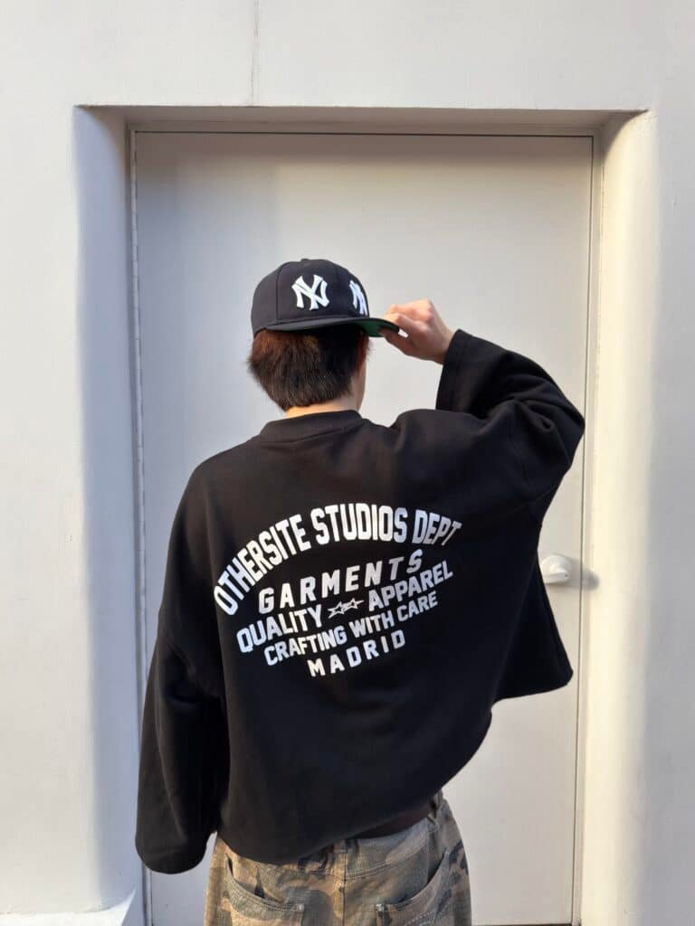 Long Sleeve Boxy Fit Othersite®Studios-Negro