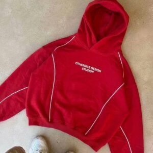 Hoodie Boxy Mental Health Club - Rojo