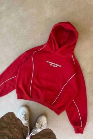 img_3777 Hoodie Boxy Mental Health Club - Rojo
