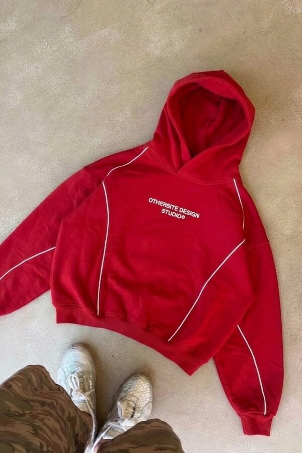 Hoodie Boxy Mental Health Club - Rojo