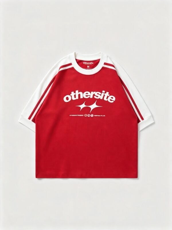 Boxy Tee - Start Red And White