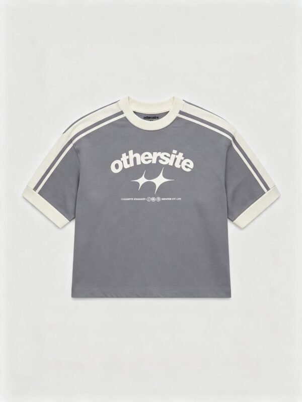 Boxy Tee - Start Grey And White