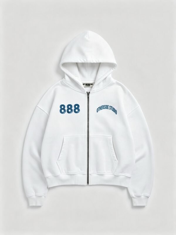 genai_383dd008-6838-4c69-b2d1-719f3ff98566 Zip Hoodie - 888 Off White