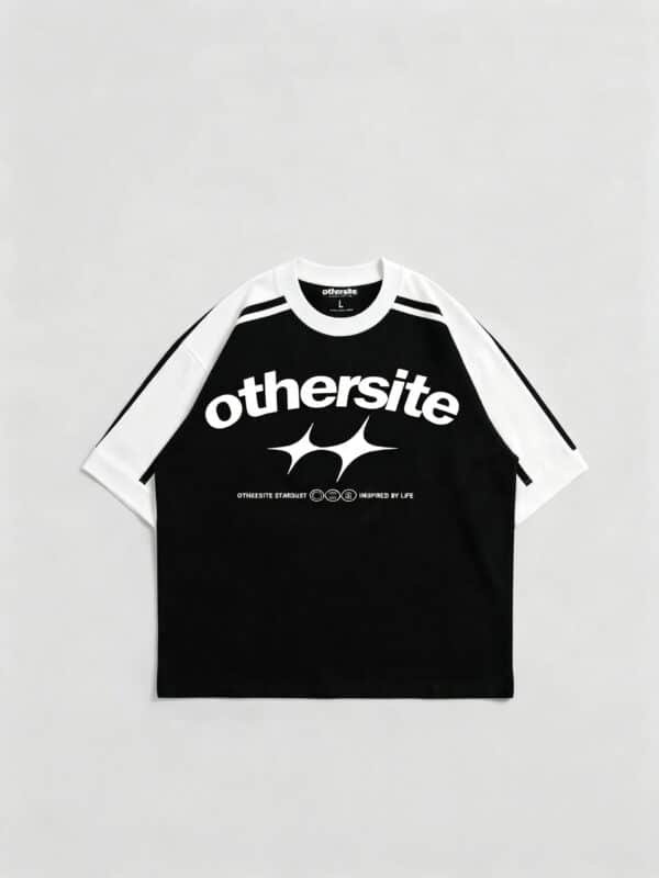 Boxy Fit Tee - Start Black & White