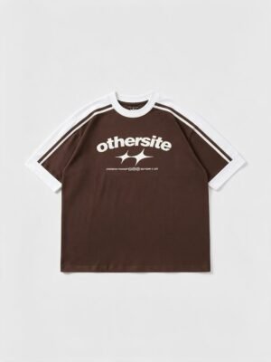 genai_acda2126-fe4e-4d92-a1f6-b9eddbf0a08b Boxy Tee - Start Brown and White