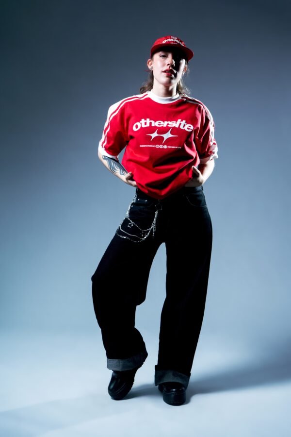 Boxy Tee - Start Red And White