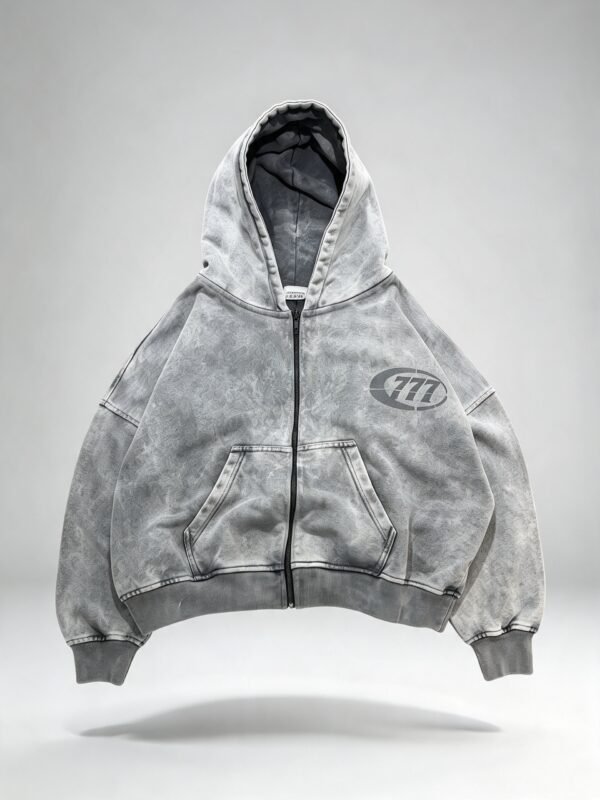 genai_1f412942-833c-4c2e-8734-db280fbc274c Zip Hoodie «777» washed grey
