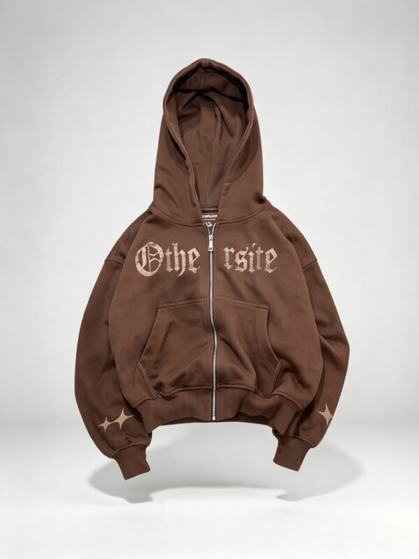 Zip Hoodie Faded marrón