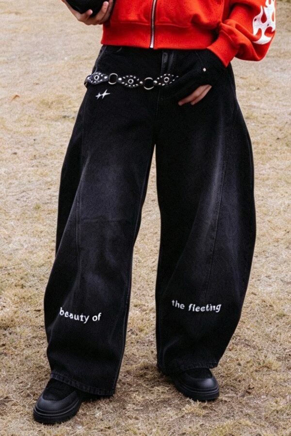 Jeans Barrel "fugaz" - Negro lavado