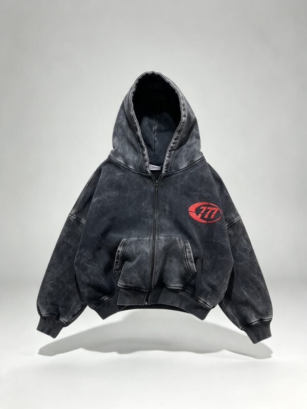 genai_e8a6ce71-5235-4929-a694-ac668f5185f5 Zip Hoodie «777» washed black