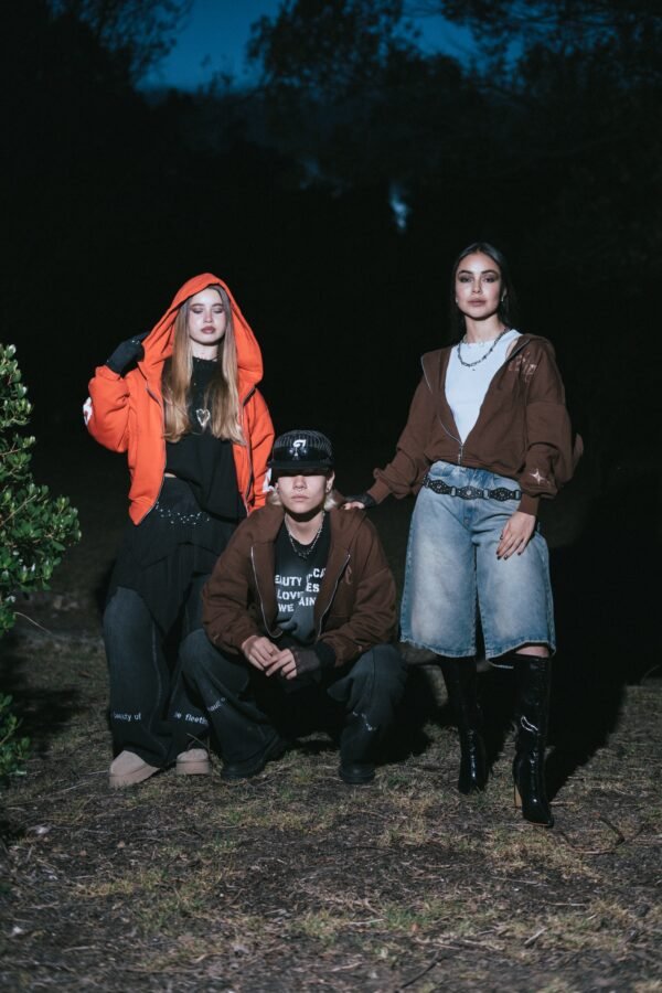 Zip Hoodie Faded marrón